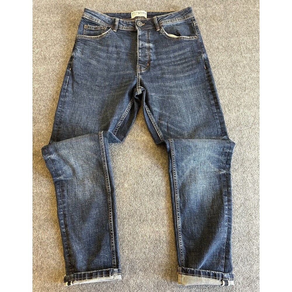 The Stronghold MENS Sz 30X30 Selvedge Look Jeans Denim Relax Tapered Button Fly